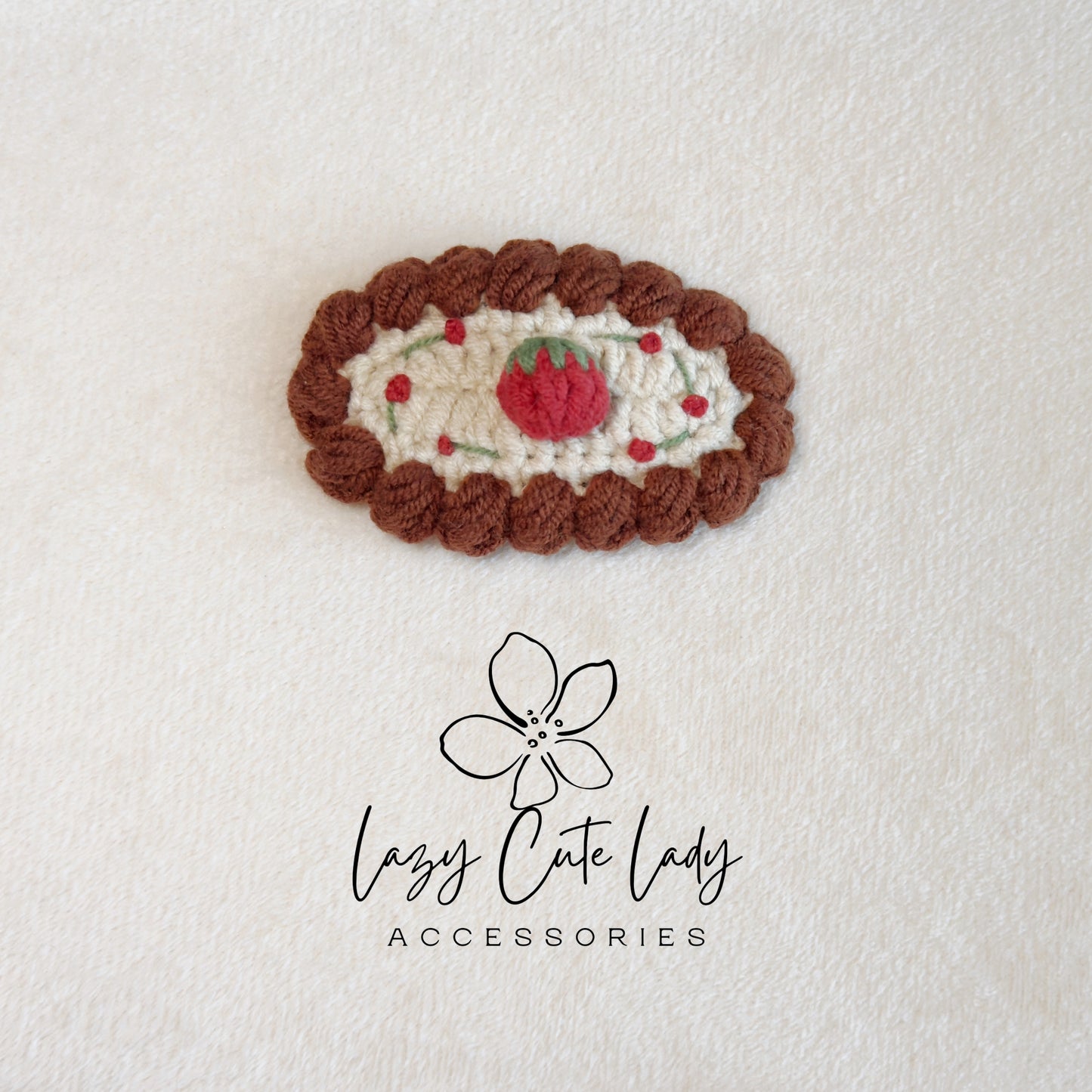 Handmade Crochet Strawberry Hair Clips – Sweet & Cute Knitted Hair Accessories