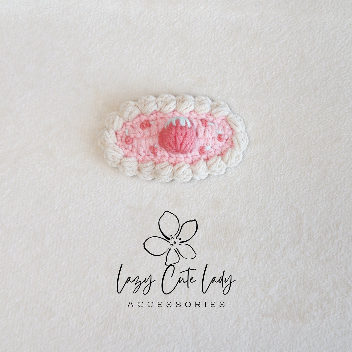 Handmade Crochet Strawberry Hair Clips – Sweet & Cute Knitted Hair Accessories