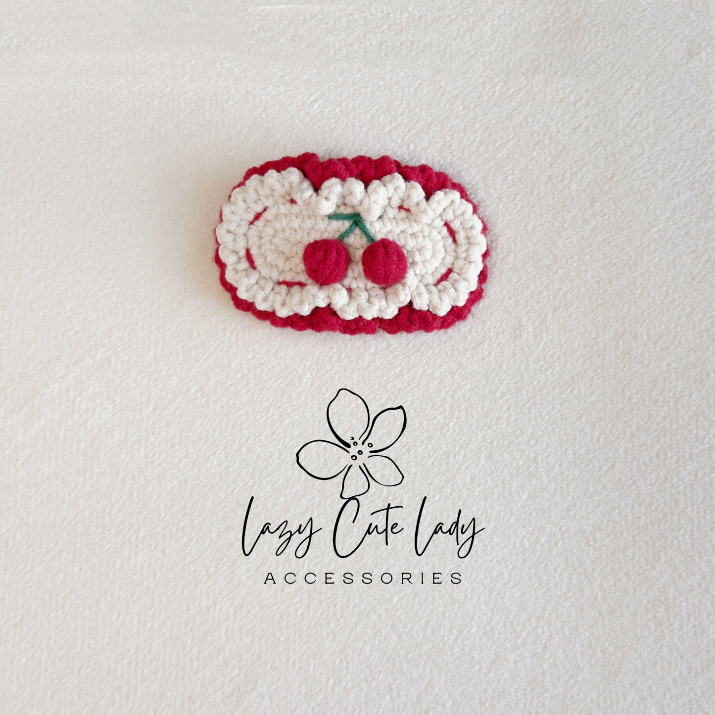 Handmade Crochet Cherry Hair Clip Series– Cute & Sweet Knitted Hair Accessories