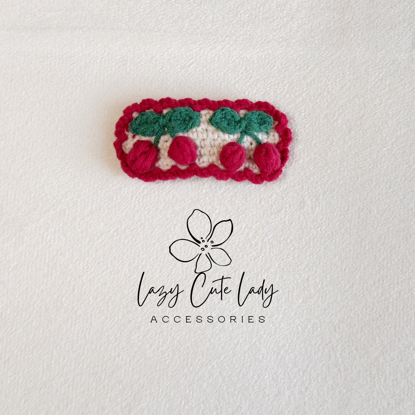 Handmade Crochet Cherry Hair Clip Series– Cute & Sweet Knitted Hair Accessories