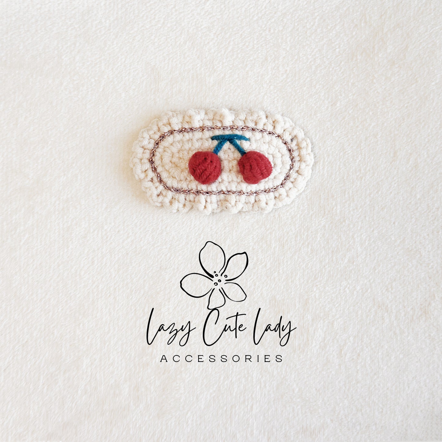 Handmade Crochet Cherry Hair Clip Series– Cute & Sweet Knitted Hair Accessories