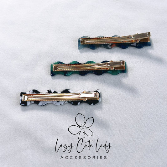 Vintage Wave Eco-Friendly Acetate Hair Clip – Timeless Elegance- Hair Accessory - Colorful Hair clips- For girl for Women - Gift