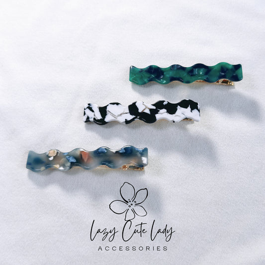 Vintage Wave Eco-Friendly Acetate Hair Clip – Timeless Elegance- Hair Accessory - Colorful Hair clips- For girl for Women - Gift