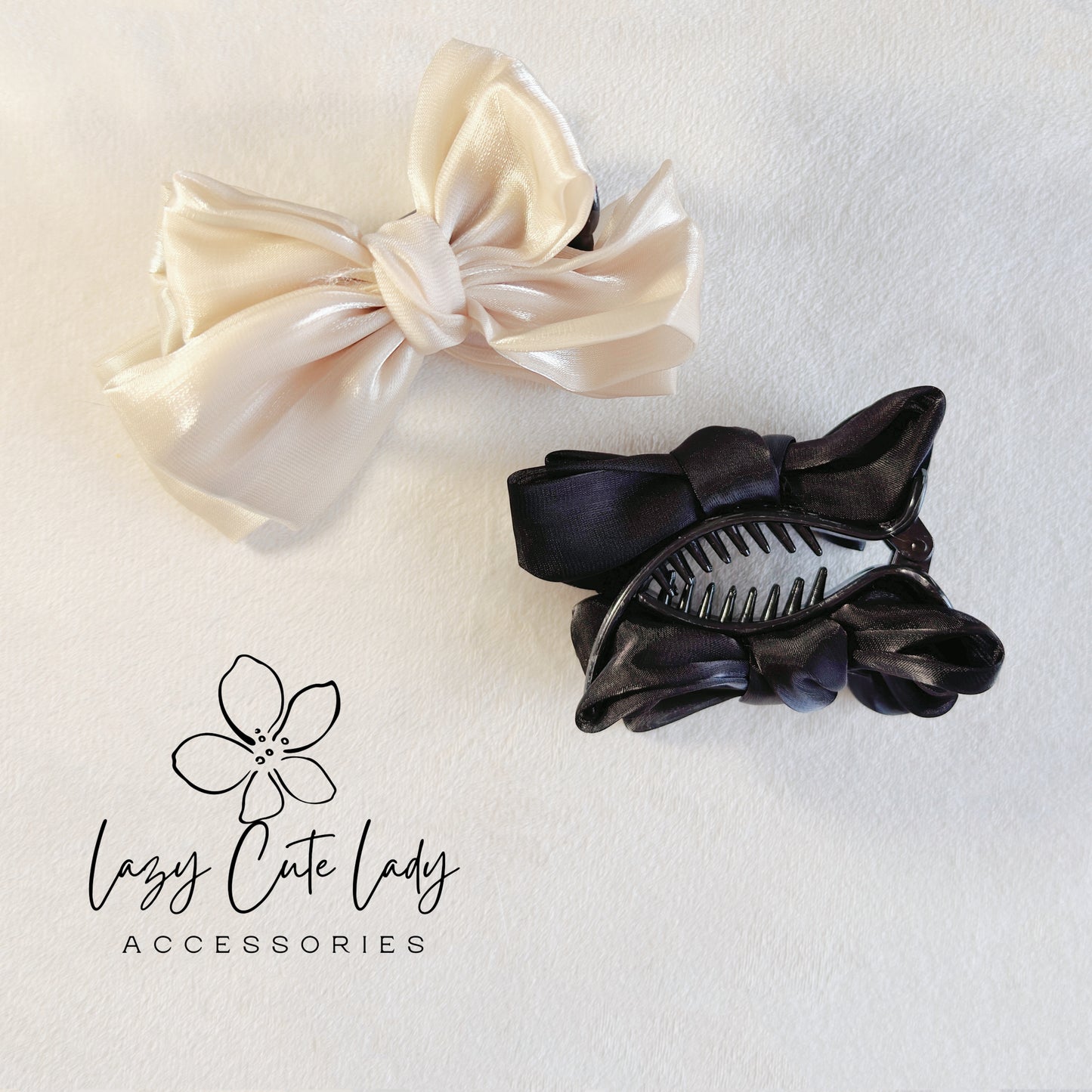 Elegant Silk Bow Ponytail Hair Clip – Chic & Versatile Hair Accessory