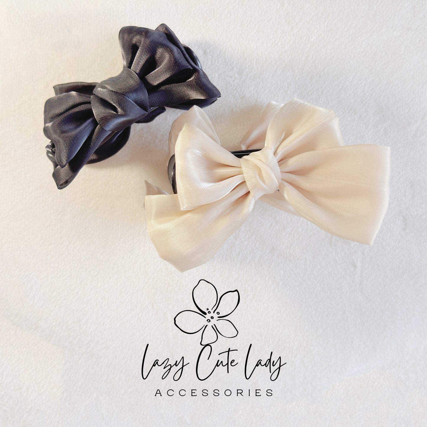 Elegant Silk Bow Ponytail Hair Clip – Chic & Versatile Hair Accessory
