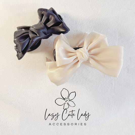 Elegant Silk Bow Ponytail Hair Clip – Chic & Versatile Hair Accessory