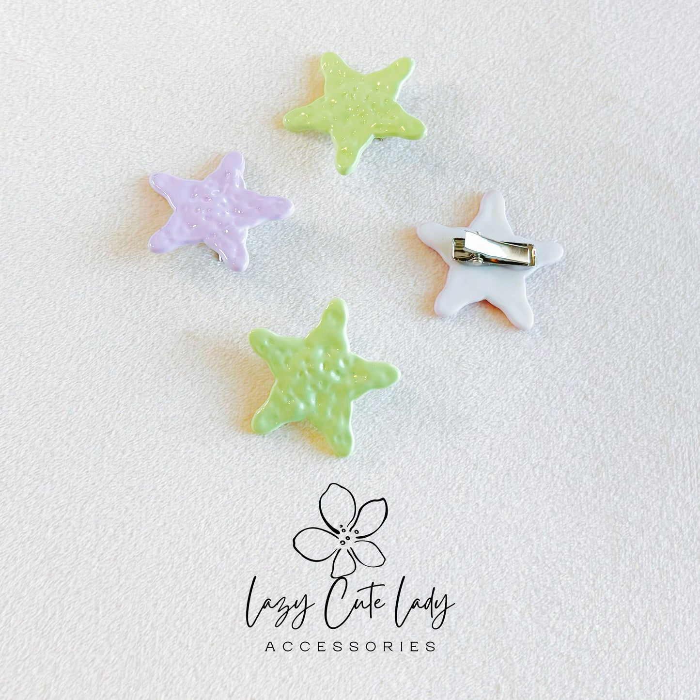 Cute Candy-Colored Starfish Hair Clips – Sweet Mini Hair Accessories for Girls & All Ages- Baby HairClips-Colorful Star HairClips