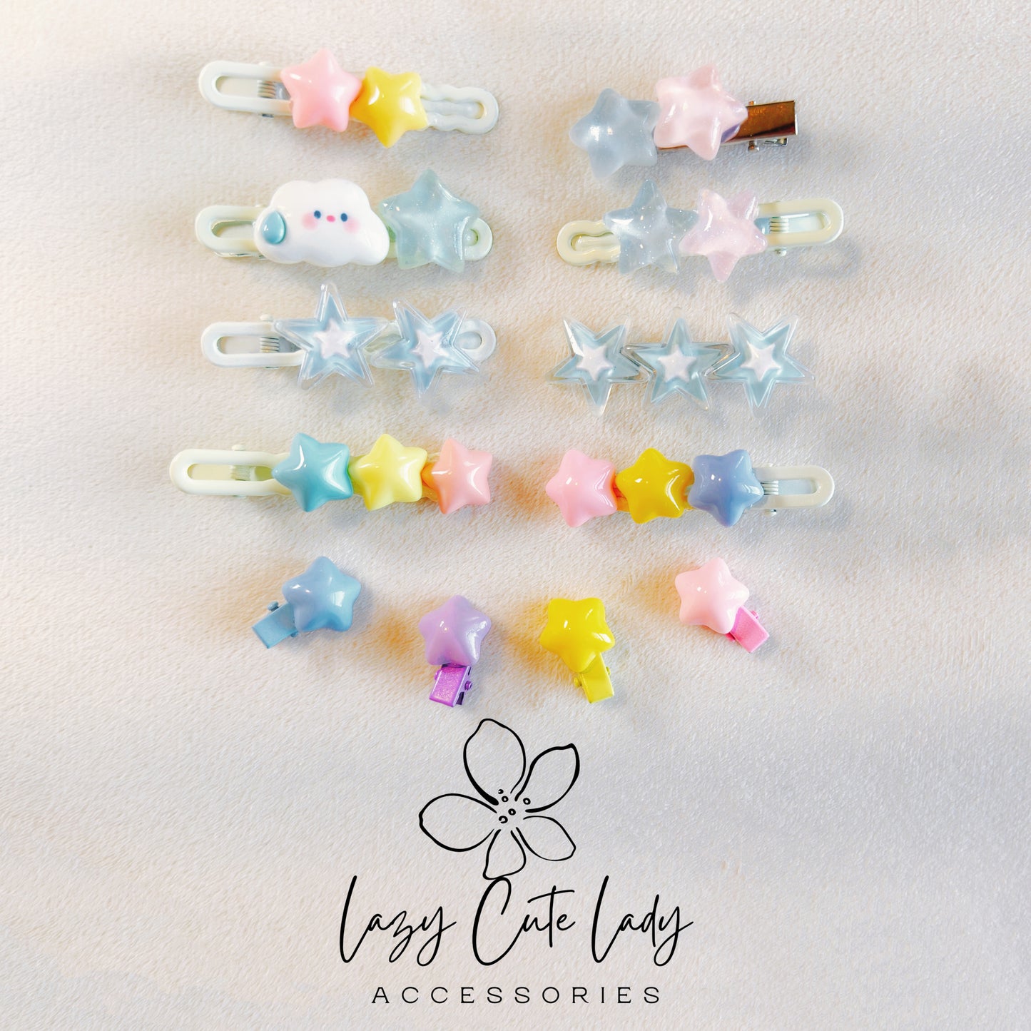 Kawaii Star Hair Clip Collection – Pastel & Jelly Barrettes for Babies, Kids & Cute Girls