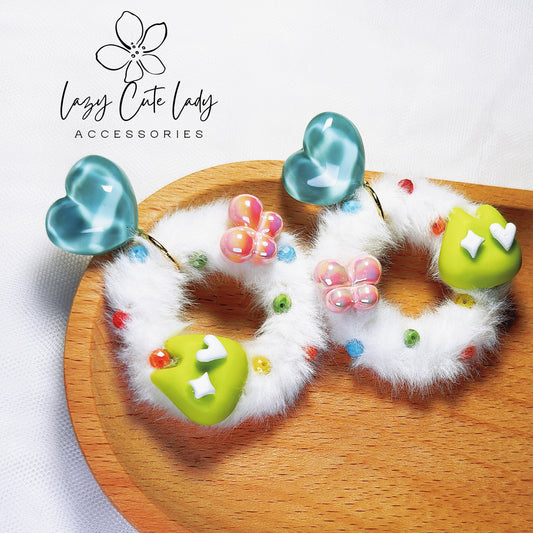 Playful Charm: Handcrafted Fluffy Earrings