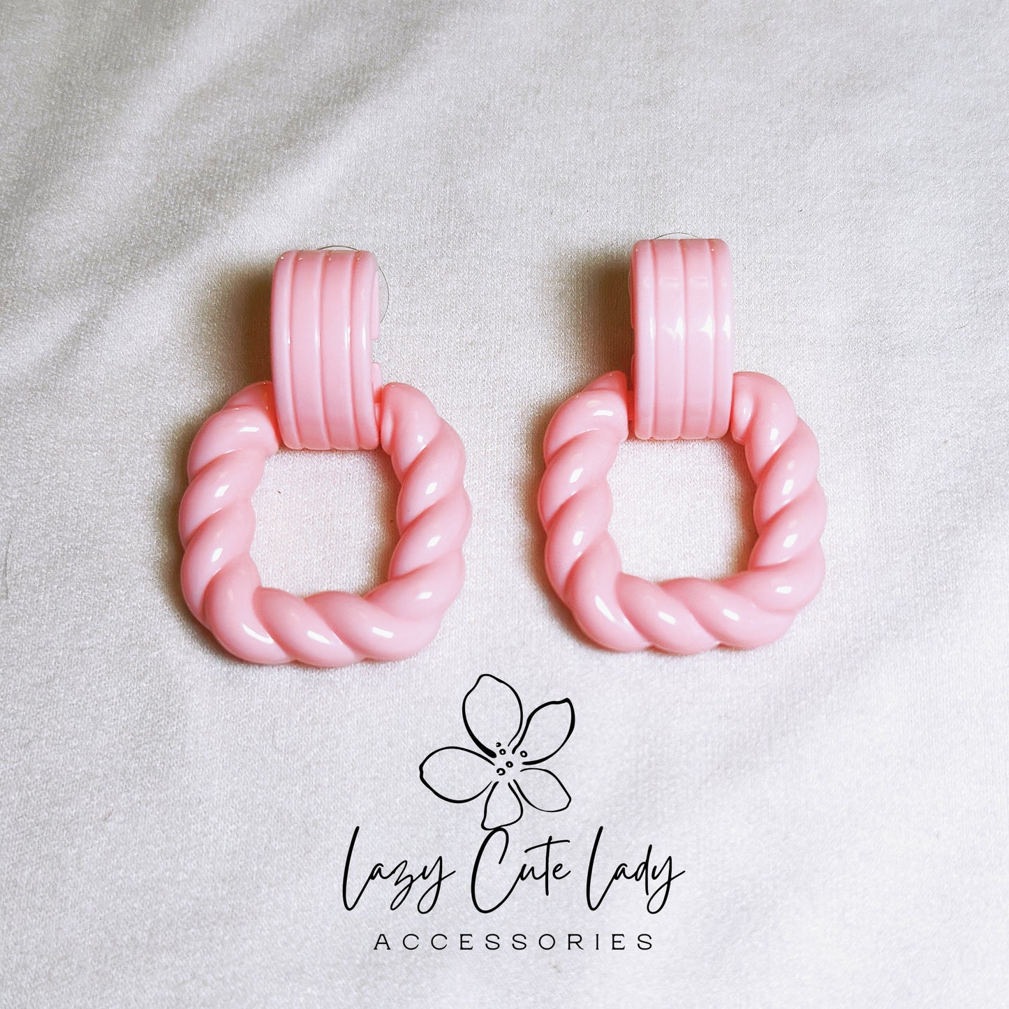 Lazy Cute Lady Accessories-Versatile Twist: Square Geometric Twisted Earrings- Cute Earrings- Gift - for girl for women