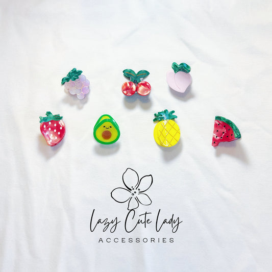 Mini Fruit Claw Clip Set – Cute 1-Inch Hair Claws for Girls, Teens & Women-Cute Hair Clips- Baby Hair Clips- Gift for Her-Colorful Hair Clip