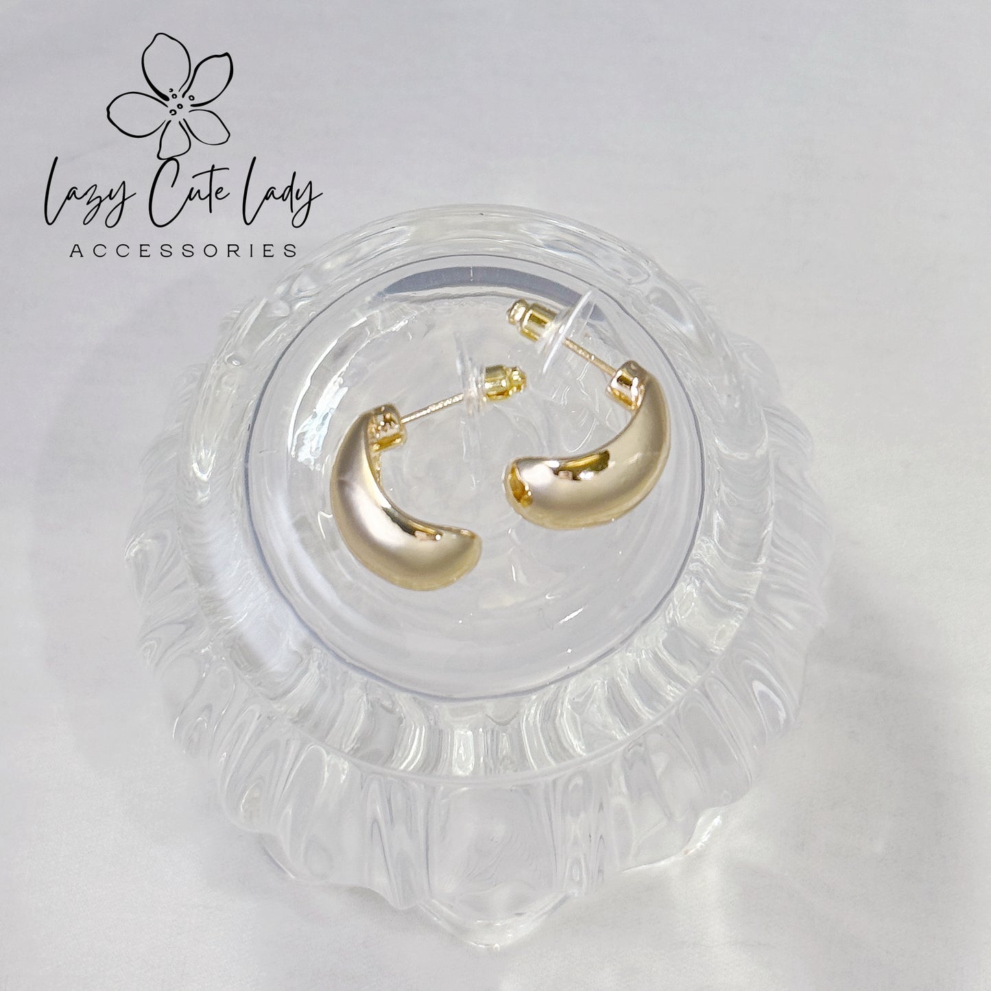 Lazy Cute Lady Accessories-Elegant Gold Metal Earrings: Oval and Square Options-Metal allergy-friendly earrings -Fashion Earrings- Gift - for girl for women