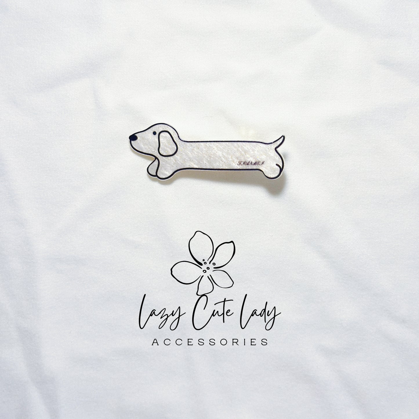 Dachshund Dog Acrylic Hair Clips – Playful Sausage Dog & Bone Barrettes | 7 Styles- Cute Hair Clips- Gift For Her- Puppy HairClips