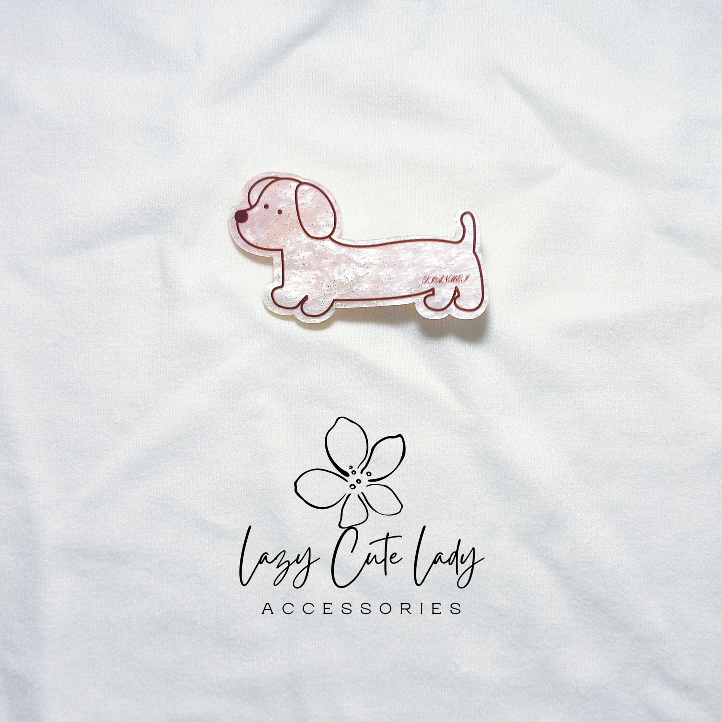 Dachshund Dog Acrylic Hair Clips – Playful Sausage Dog & Bone Barrettes | 7 Styles- Cute Hair Clips- Gift For Her- Puppy HairClips