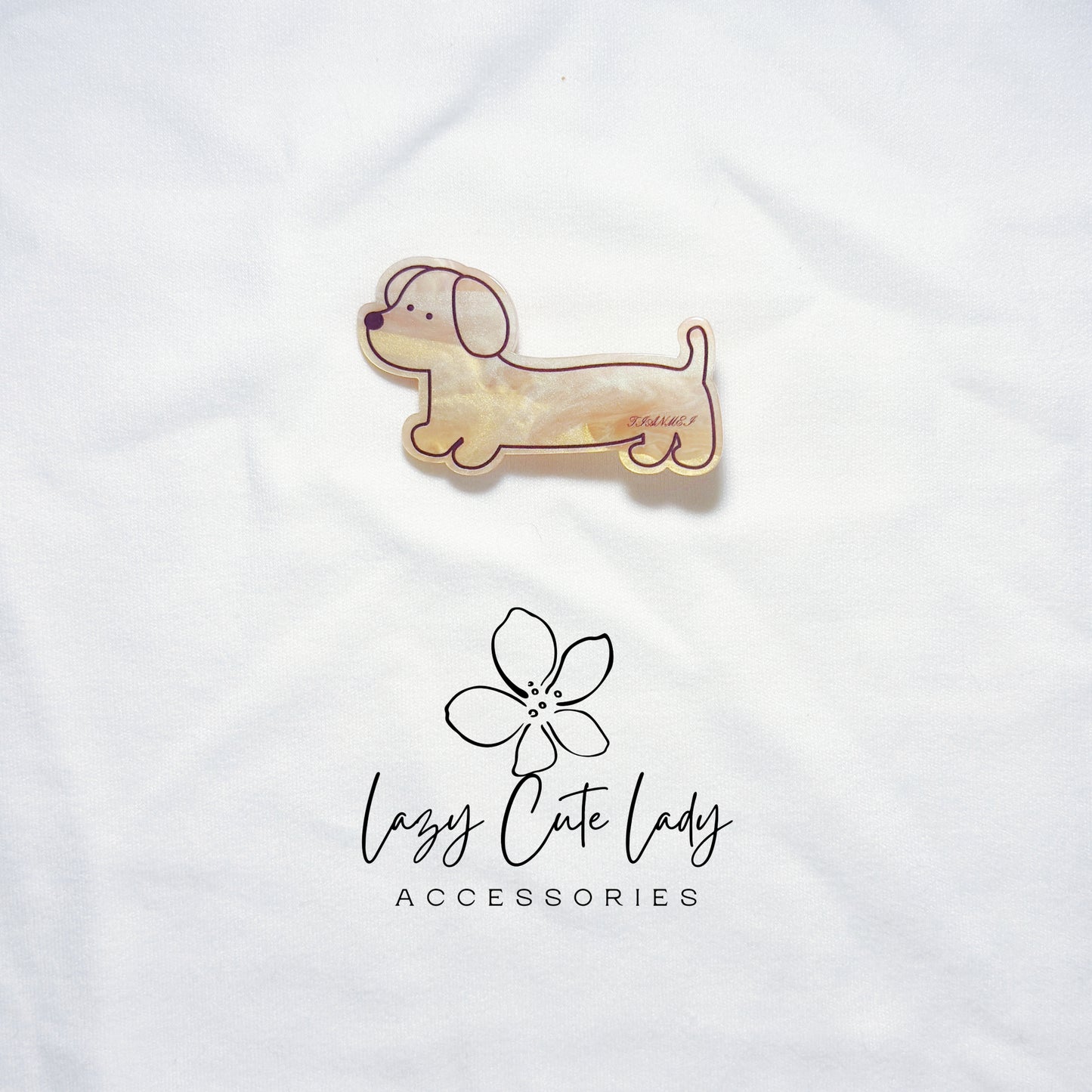 Dachshund Dog Acrylic Hair Clips – Playful Sausage Dog & Bone Barrettes | 7 Styles- Cute Hair Clips- Gift For Her- Puppy HairClips