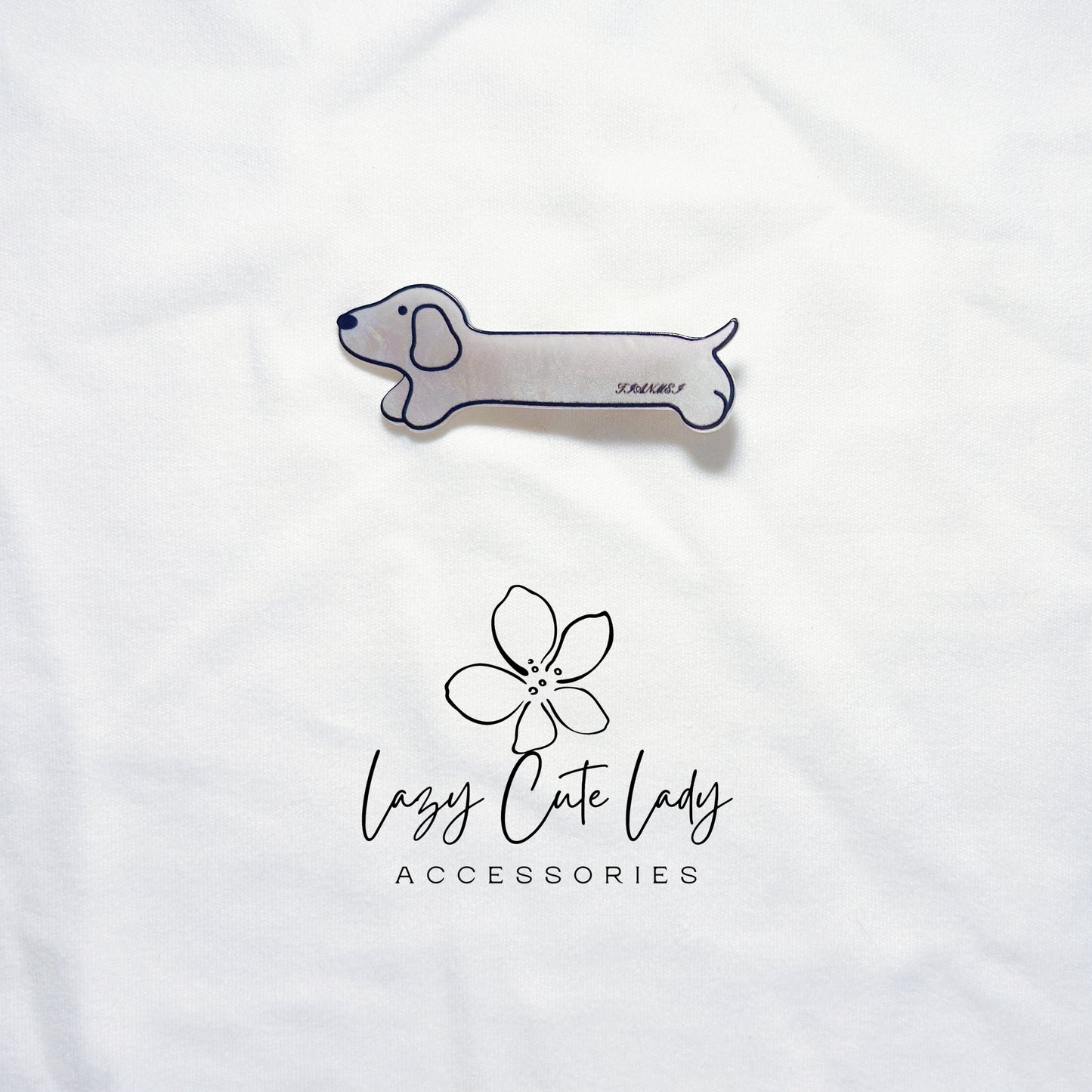 Dachshund Dog Acrylic Hair Clips – Playful Sausage Dog & Bone Barrettes | 7 Styles- Cute Hair Clips- Gift For Her- Puppy HairClips