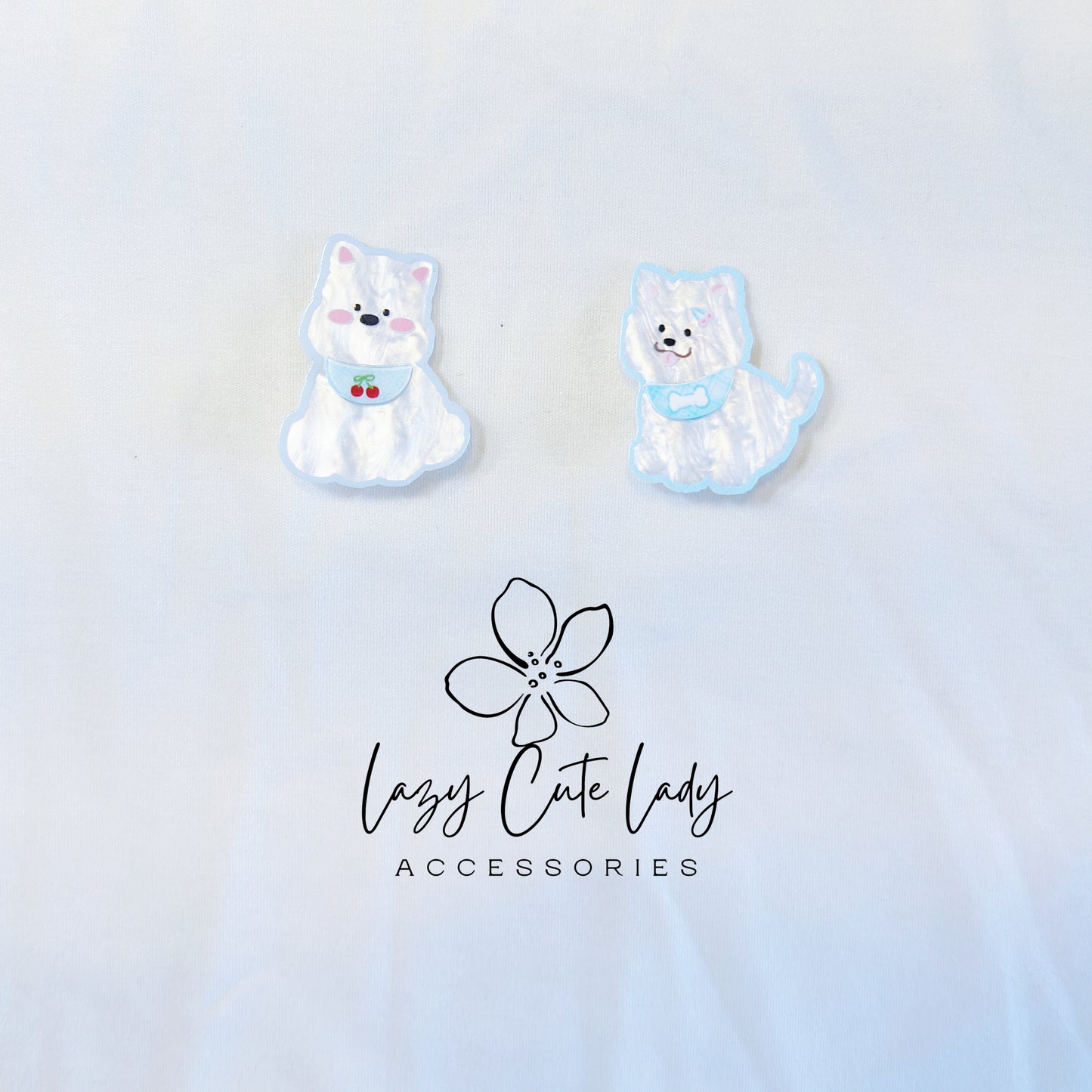 Acrylic Animal Friends Hair Clips – Shiny Cartoon Puppy & Kitty Barrettes | 6 Styles