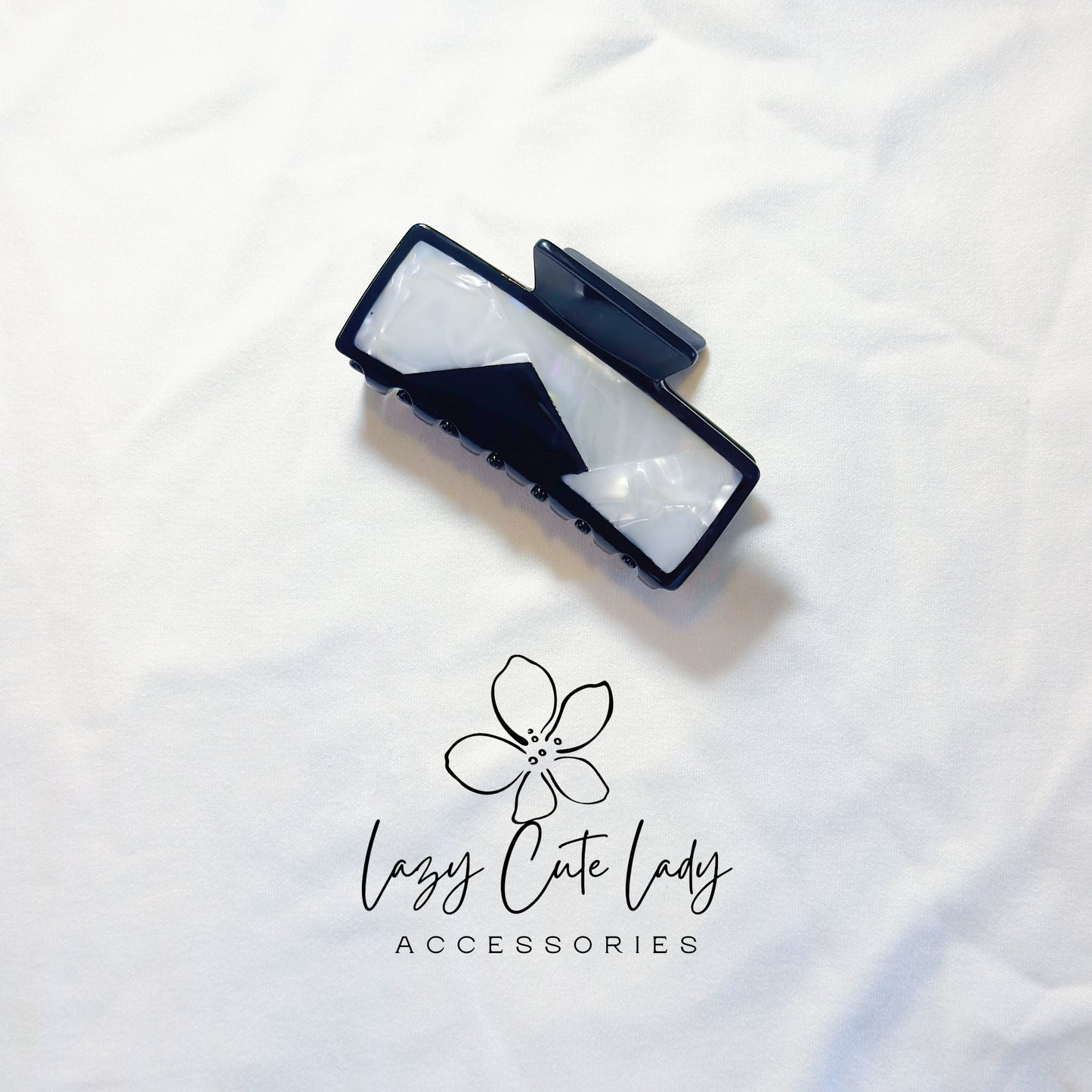 Geometric Acetate Hair Claw Clip – Eco-Friendly Resin Claw in Modern Colorblock Design | 3.5" Strong Grip for Thick Hair