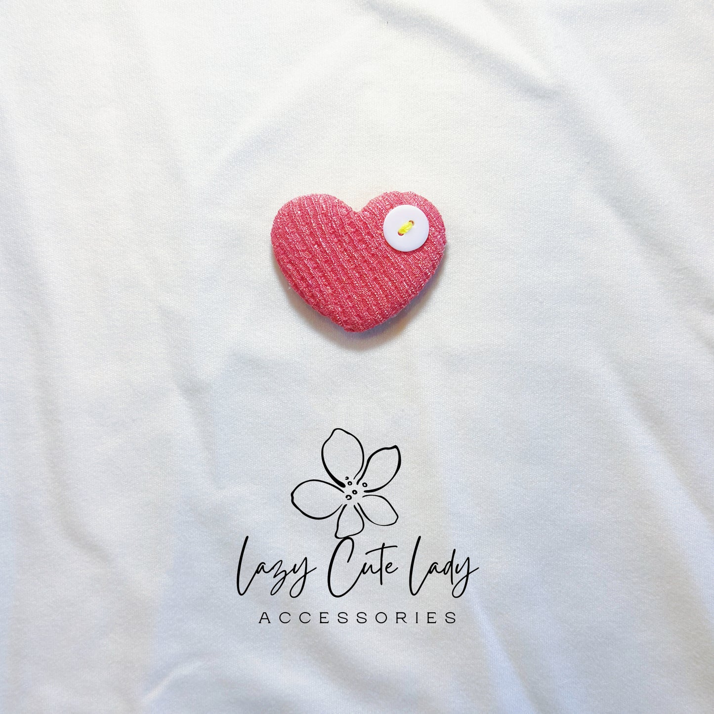 Colorful Heart Hair Clips – Textured Fabric Barrettes with Button Accent | Cute & Soft Hair Accessories for Girls, Toddlers & Gifting