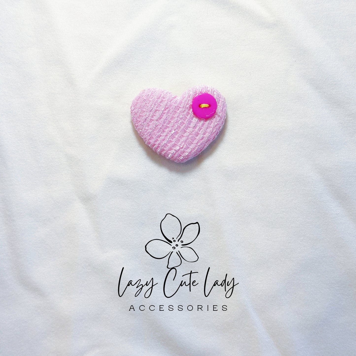 Colorful Heart Hair Clips – Textured Fabric Barrettes with Button Accent | Cute & Soft Hair Accessories for Girls, Toddlers & Gifting