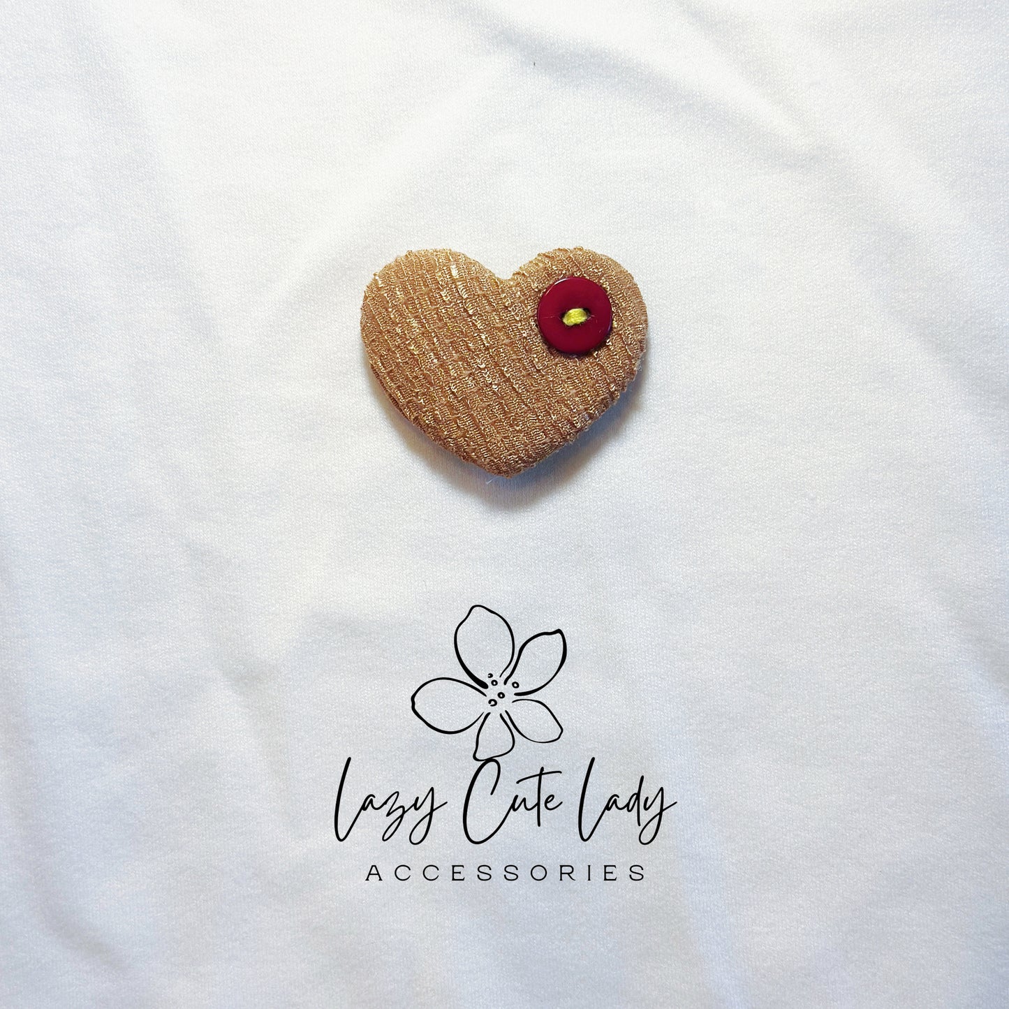 Colorful Heart Hair Clips – Textured Fabric Barrettes with Button Accent | Cute & Soft Hair Accessories for Girls, Toddlers & Gifting