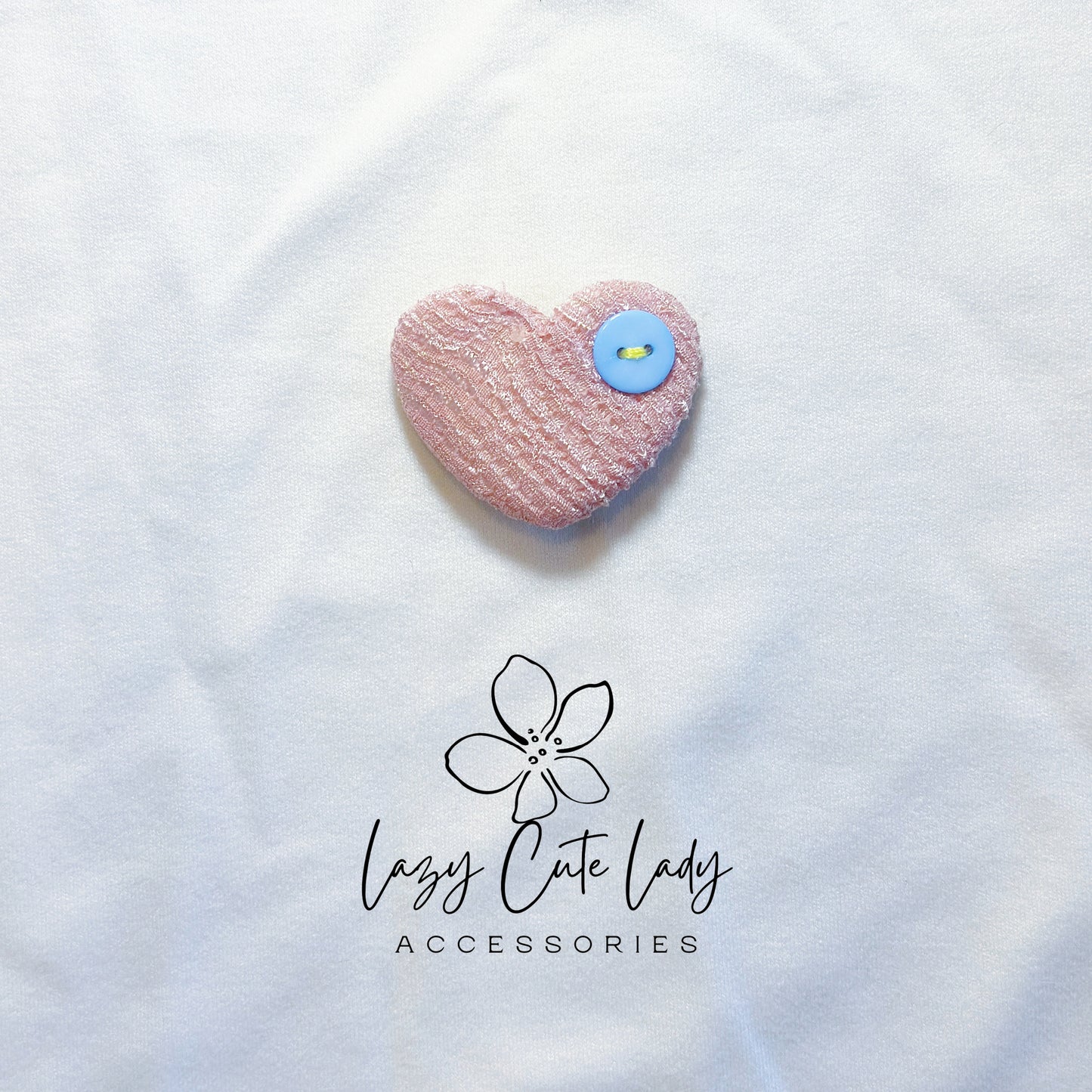 Colorful Heart Hair Clips – Textured Fabric Barrettes with Button Accent | Cute & Soft Hair Accessories for Girls, Toddlers & Gifting