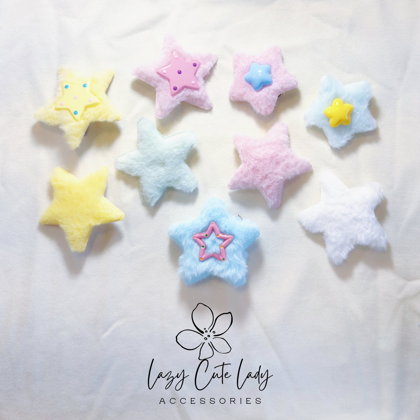 Fluffy Star Hair Clips – Colorful Plush Star Barrettes in 4 Cute Styles | Soft Hair Accessories for Girls, Toddlers & Gifting