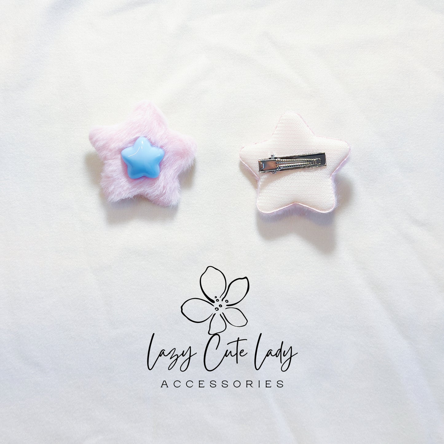 Fluffy Star Hair Clips – Colorful Plush Star Barrettes in 4 Cute Styles | Soft Hair Accessories for Girls, Toddlers & Gifting