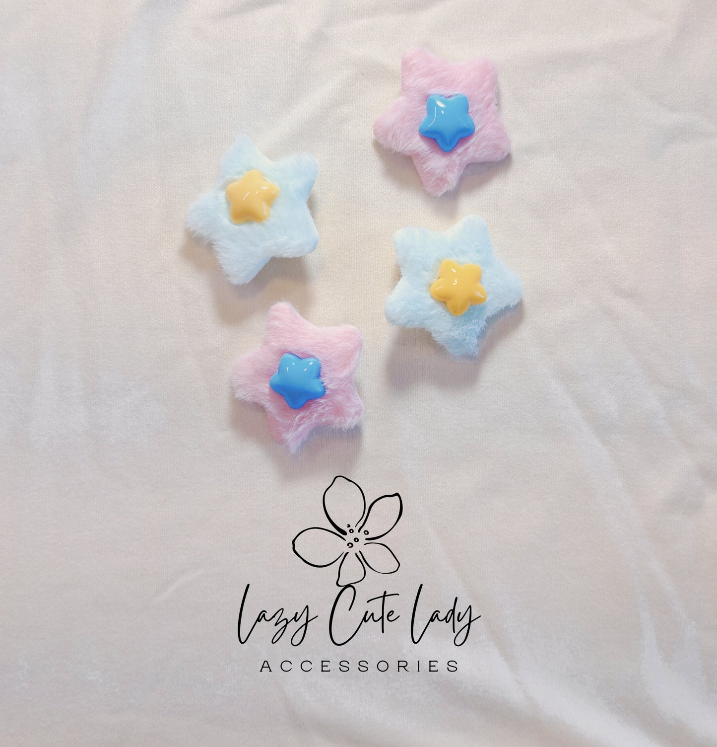 Fluffy Star Hair Clips – Colorful Plush Star Barrettes in 4 Cute Styles | Soft Hair Accessories for Girls, Toddlers & Gifting