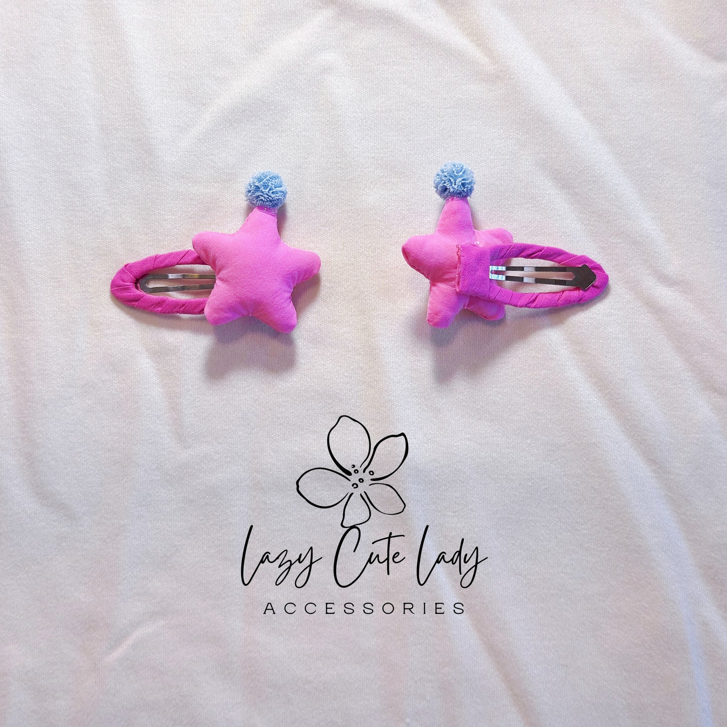 Chubby Star Hair Clip – Cute Plush Hat Star Barrette for Girls in Pink, Purple & Yellow | Adorable Hair Accessory for Kids, Birthdays & Gifting