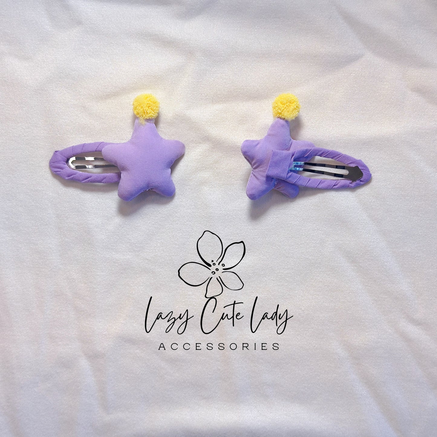 Chubby Star Hair Clip – Cute Plush Hat Star Barrette for Girls in Pink, Purple & Yellow | Adorable Hair Accessory for Kids, Birthdays & Gifting