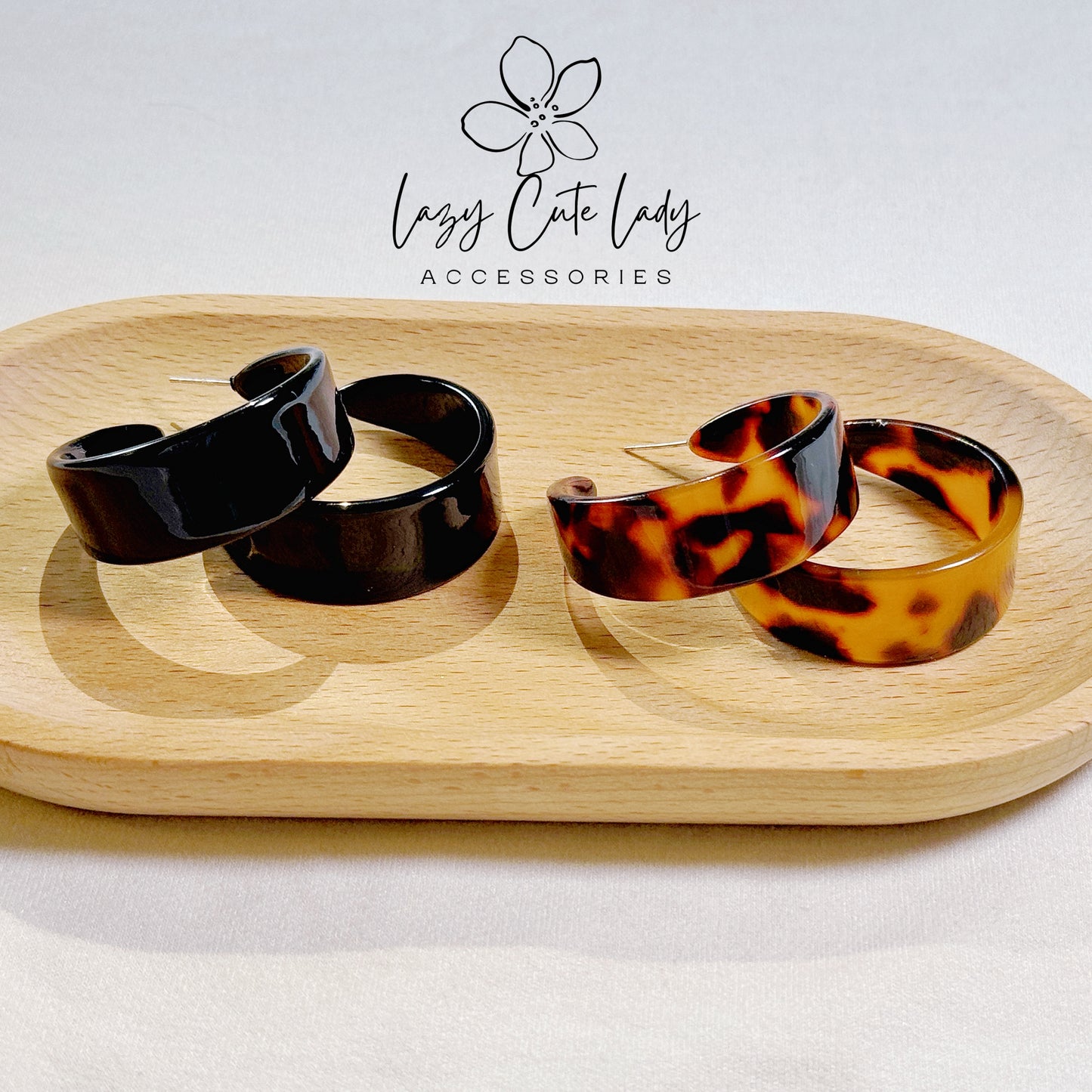 Lazy Cute Lady Accessories-Elegant Acetate Hoop EarringsDrop Earring-Metal allergy-friendly earring-Fashion Earring-Gift-for girl for women