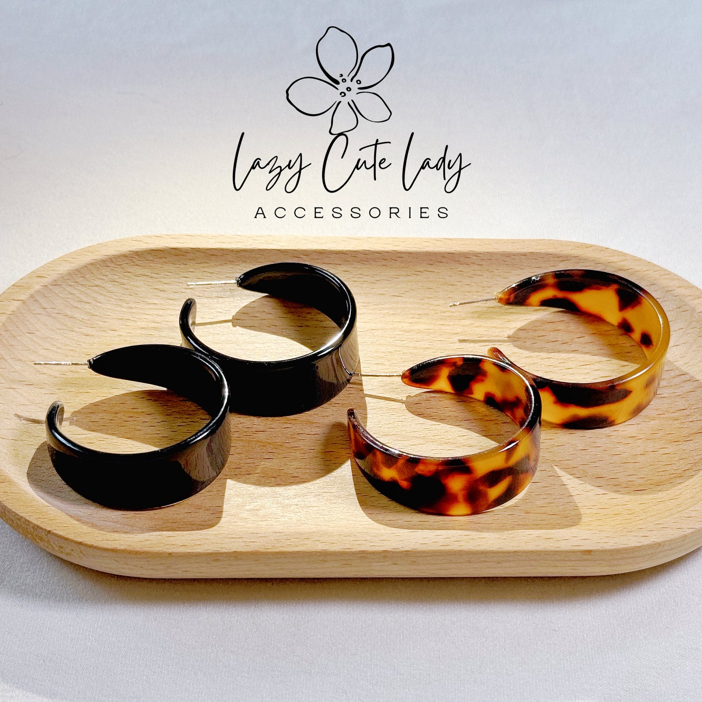 Lazy Cute Lady Accessories-Elegant Acetate Hoop EarringsDrop Earring-Metal allergy-friendly earring-Fashion Earring-Gift-for girl for women