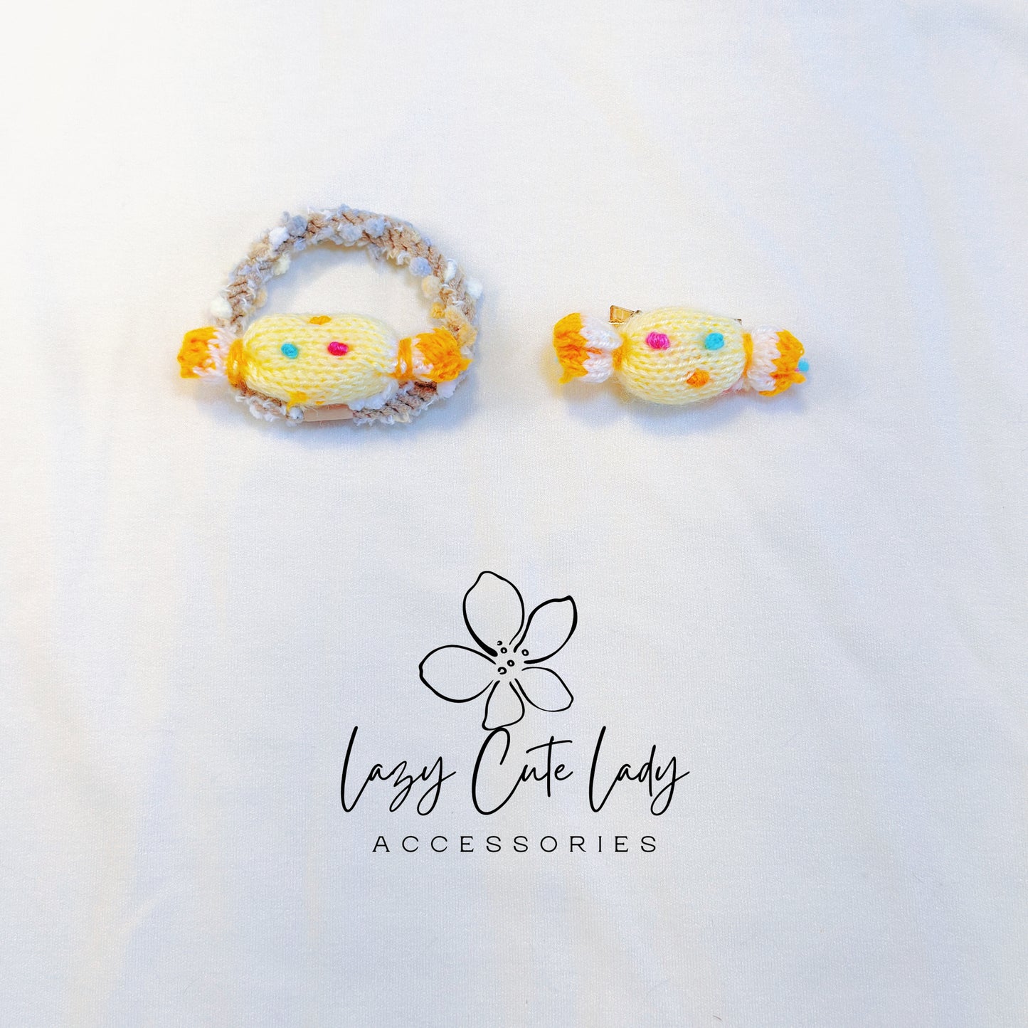 Candyland Knitted Hair Ties & Clips – Sweet Yarn Treats for Your Hair-Gift for Her