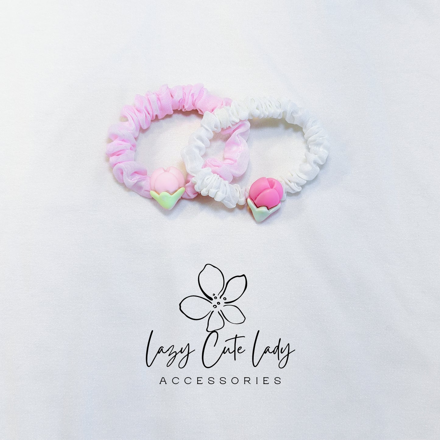 Trio of Blossoms Hair Set – Sakura, Peach & Tulip Edition- Gift