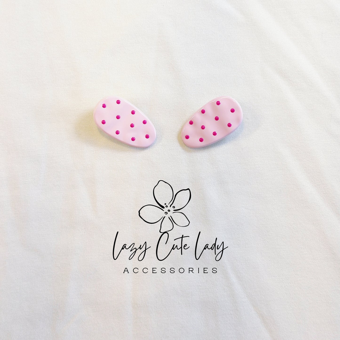 Cute Polka Dot Oval Hair Clips-Candy Color Polka Dot Hair Clips for Girls – Kawaii Barrettes, Cute Non-slip Hair Accessories