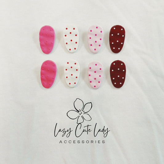 Cute Polka Dot Oval Hair Clips-Candy Color Polka Dot Hair Clips for Girls – Kawaii Barrettes, Cute Non-slip Hair Accessories