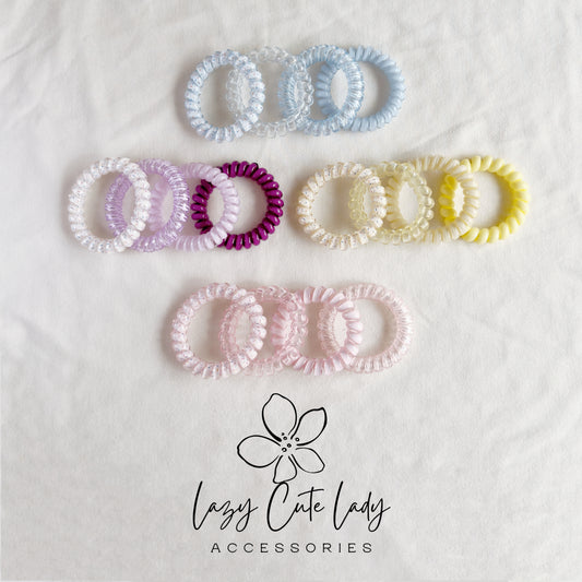 Colorful Spiral Coil Hair Ties – No-Crease Elastic Hair Bands for All Hair Types (Set of 5)