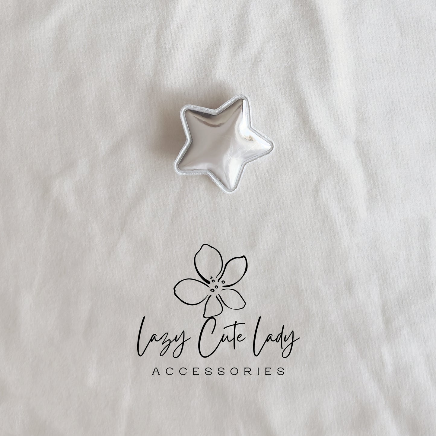 Silver Star Hair Clips – Metallic Puff Star Barrettes for Kids & All Ages