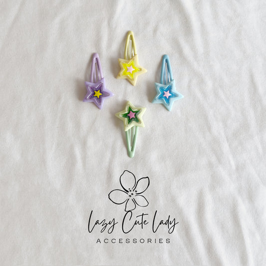 Layered Star Snap Clip Set – Colorful & Fun for Kids and All Ages