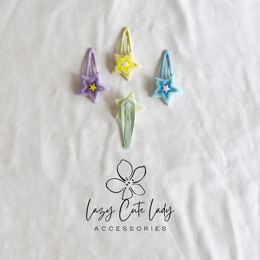 Layered Star Snap Clip Set – Colorful & Fun for Kids and All Ages