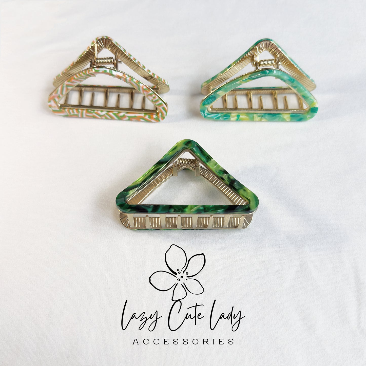 Eco Acetate Triangle Hair Claw Clip – Modern Geometric Design