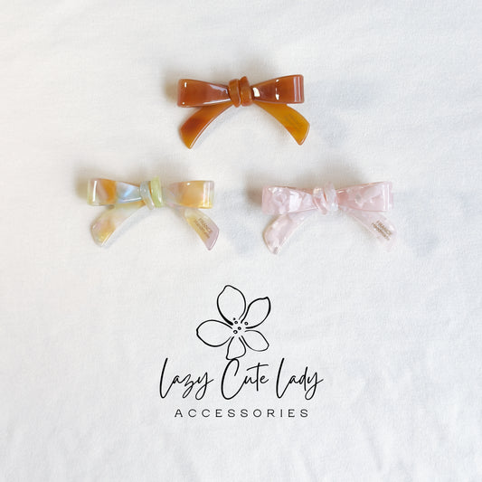 Eco Acetate Bow Hair Clip – Elegant French Style Barrette for All Ages