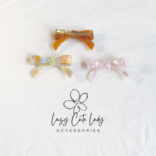 Eco Acetate Bow Hair Clip – Elegant French Style Barrette for All Ages