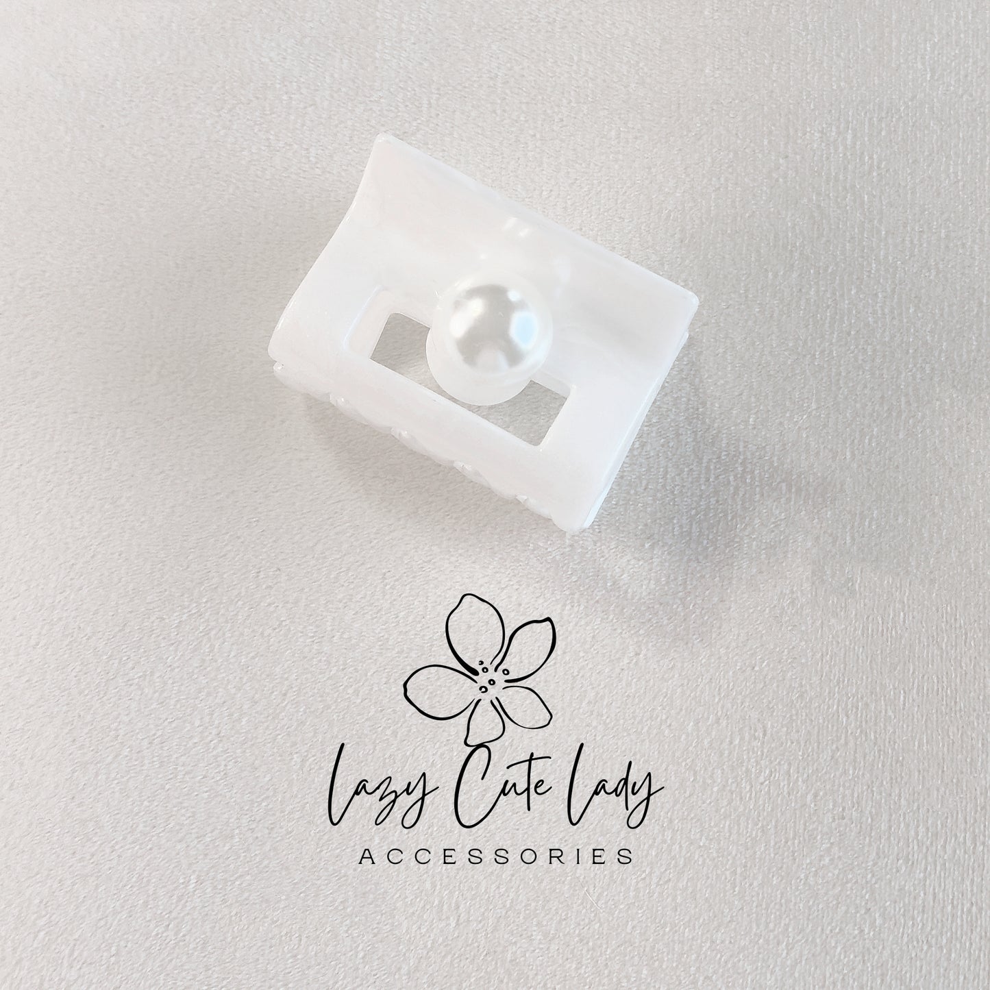 Eco Acetate Pearl Claw Clip – French Rectangle Hair Clip with Marble Finish (3 Colors)