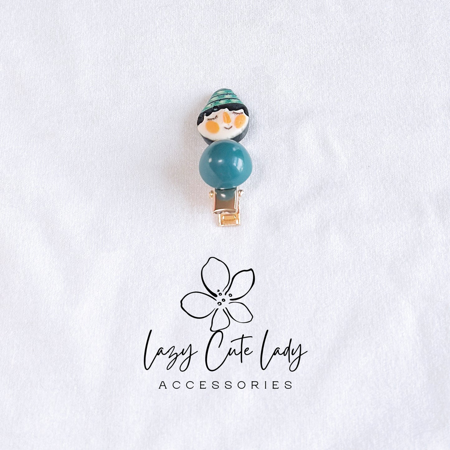 Clay Cartoon Doll and Candy-Themed Hair Clips Set