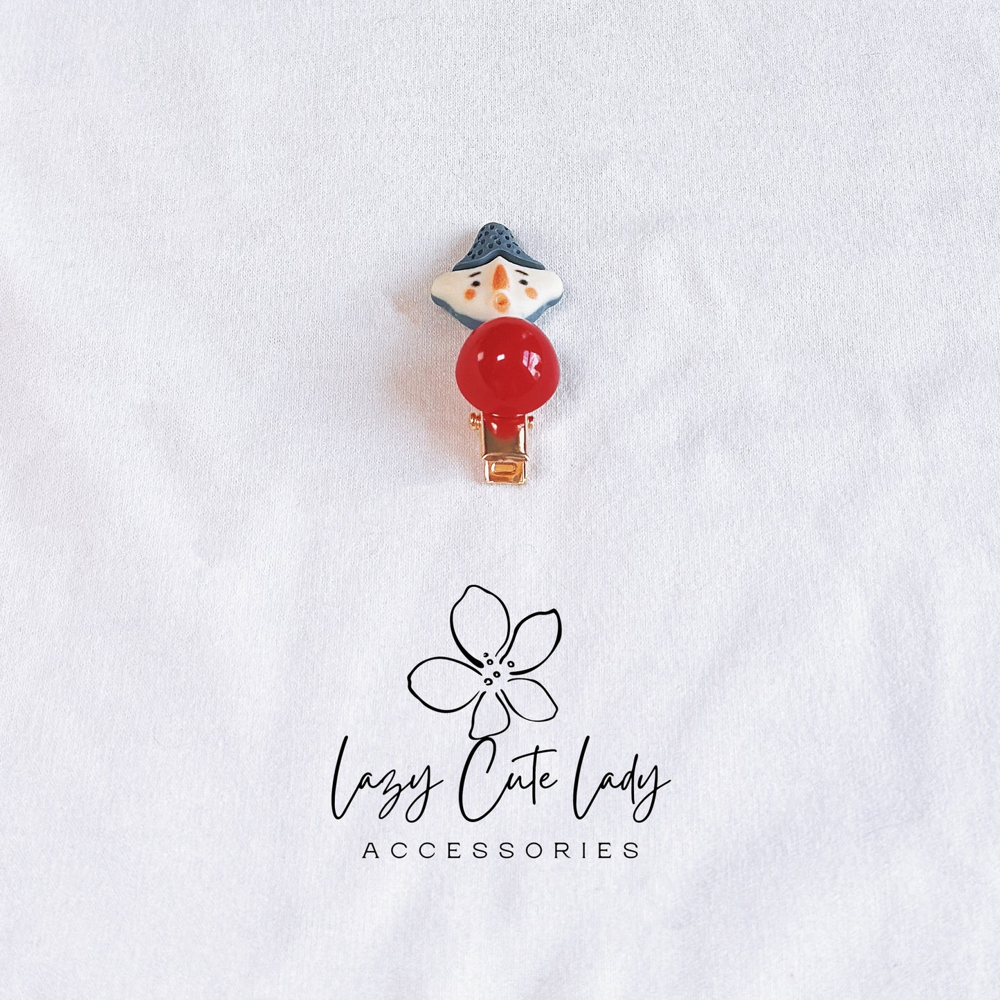 Clay Cartoon Doll and Candy-Themed Hair Clips Set