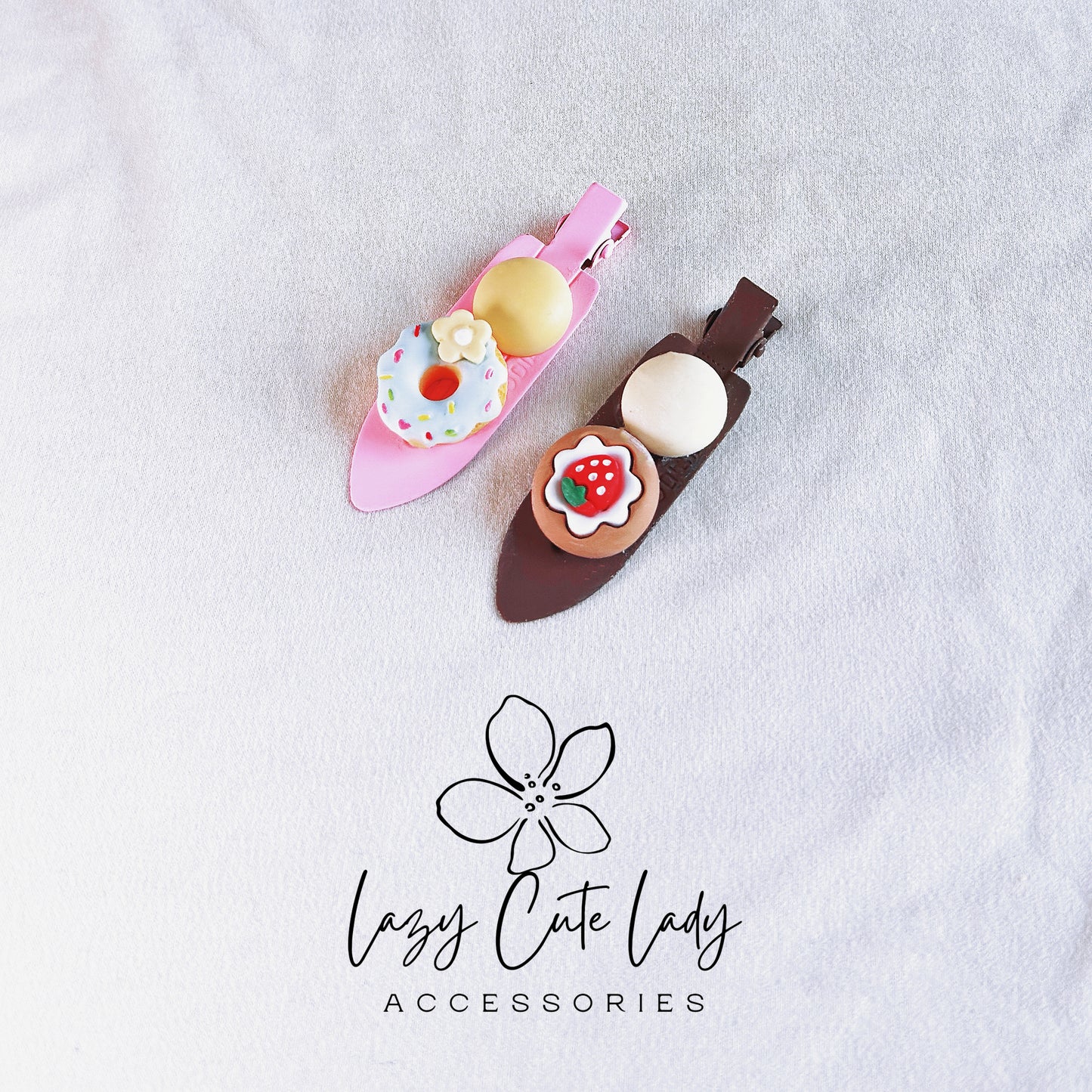 Colorful Candy and Snacks-themed Hair Clips Set