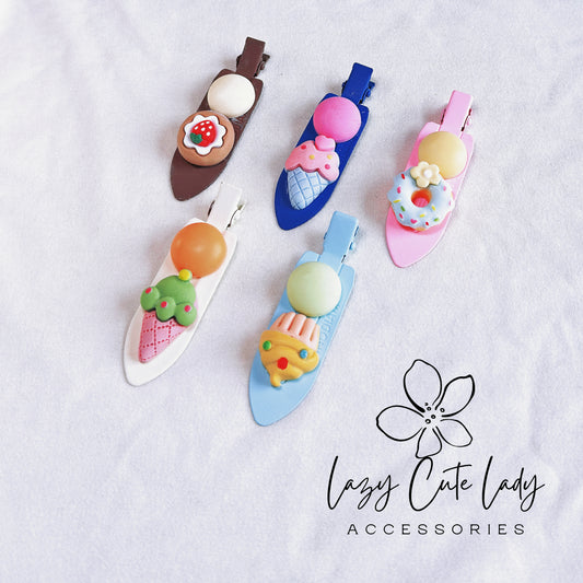 Colorful Candy and Snacks-themed Hair Clips Set