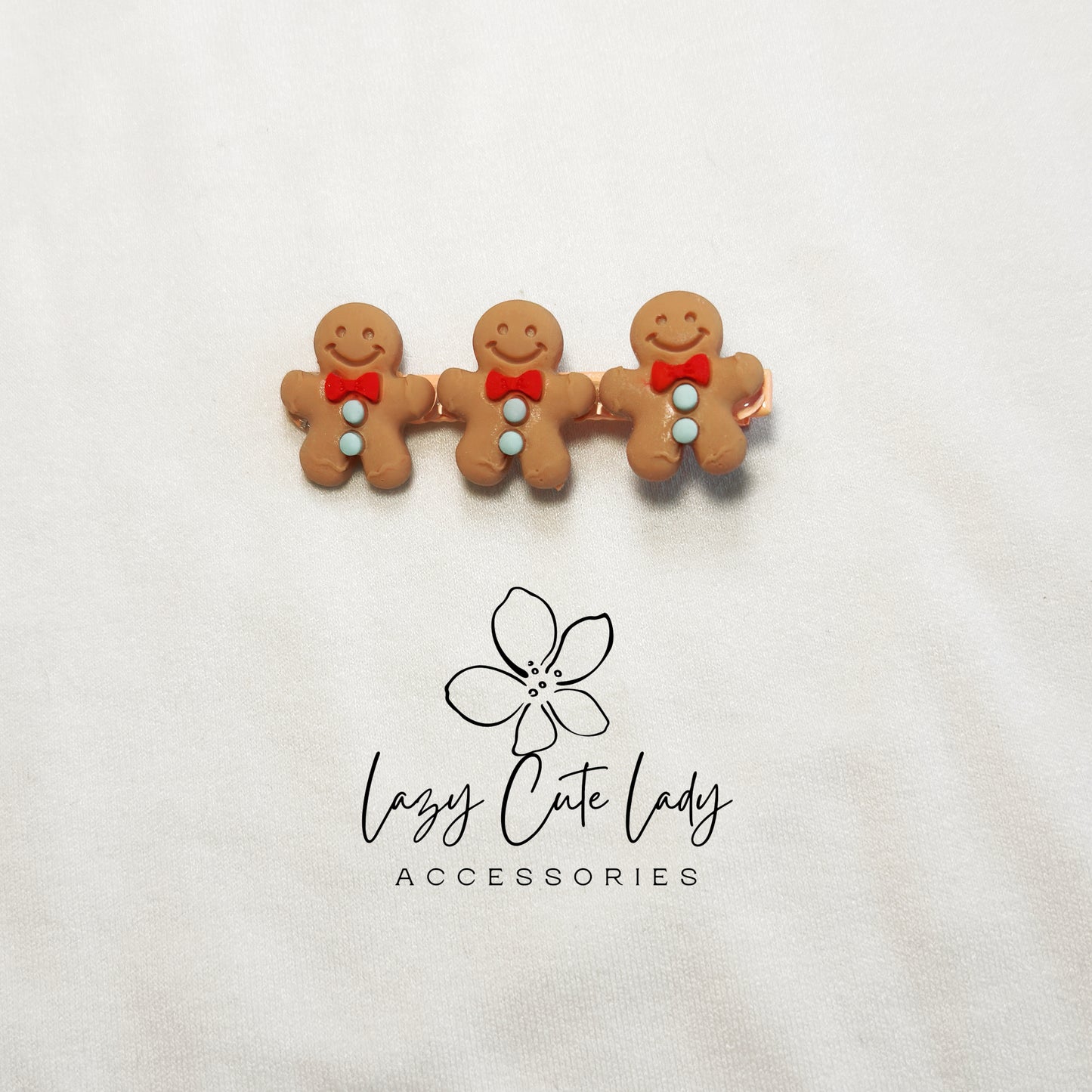 Adorable Gingerbread Man Hair Clip - Festive and Fun